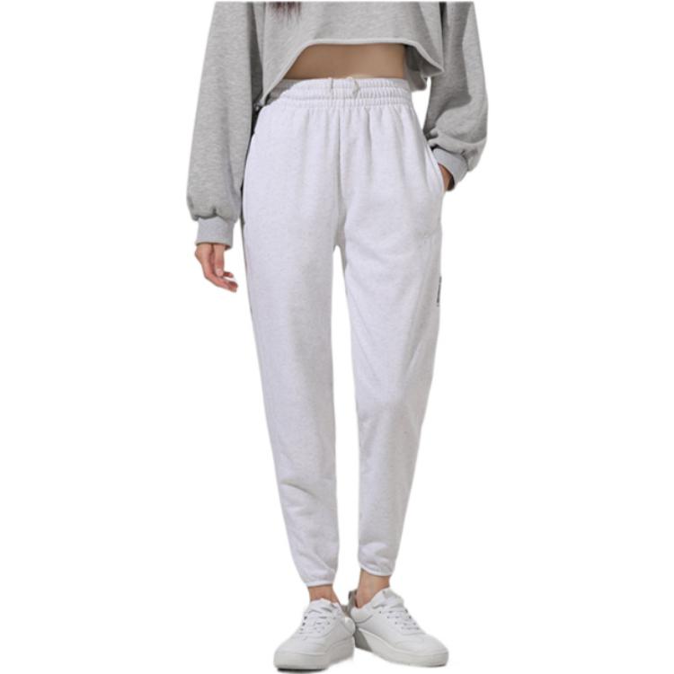 Nike Swoosh Fly Standard Issue Solid Color Drawstring Jogger Pants Women Bottoms Gray White DA6466-051