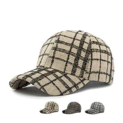Осінньо-зимова бейсболка з жорстким верхом, чоловіча кепка з сонцезахисним кремом у клітинку, жіноча кепка для спорту на свіжому повітрі, бігова кепка