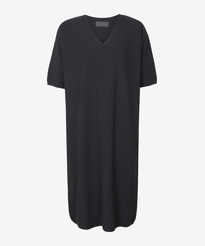 Sekeonseukin Air Knit 2-Ply Half Sleeve Loose Fit Dress