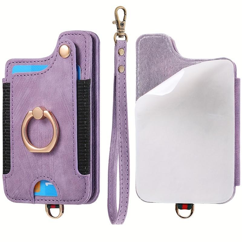 Multifunctional PU Leather Wallet 5-Card Universal Phone Bag Anti-Theft RFID Block Adhesive Secure Magnetic Closure Photo Slot