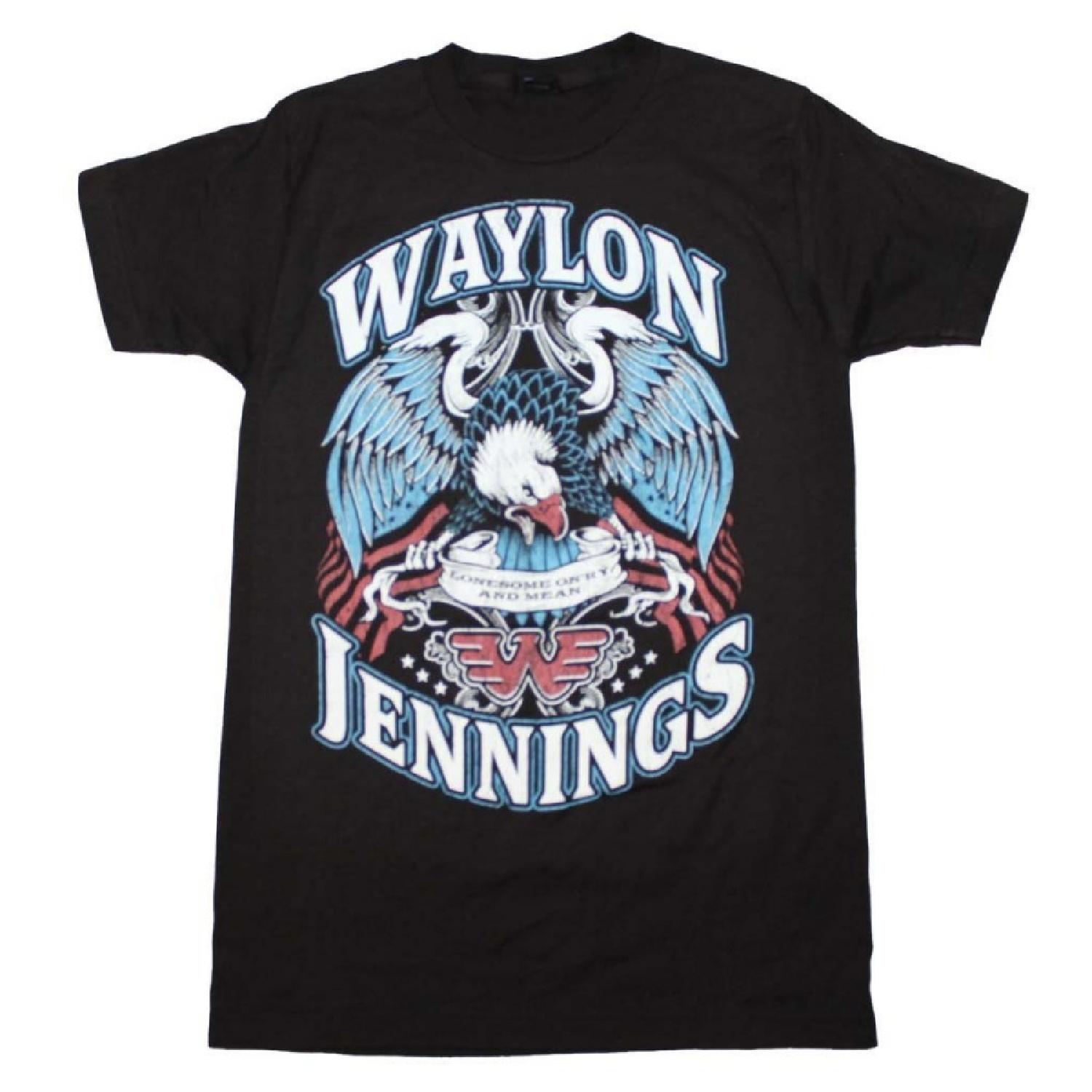 Футболка Waylon Jennings - Lonesome Onry & Mean Размер XL, X-large, черная, X-Large S