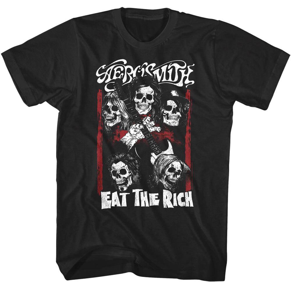 Aerosmith Eat the Rich Skulls Men T Shirt Rock Band Album Concert Tour Merch XXXXL