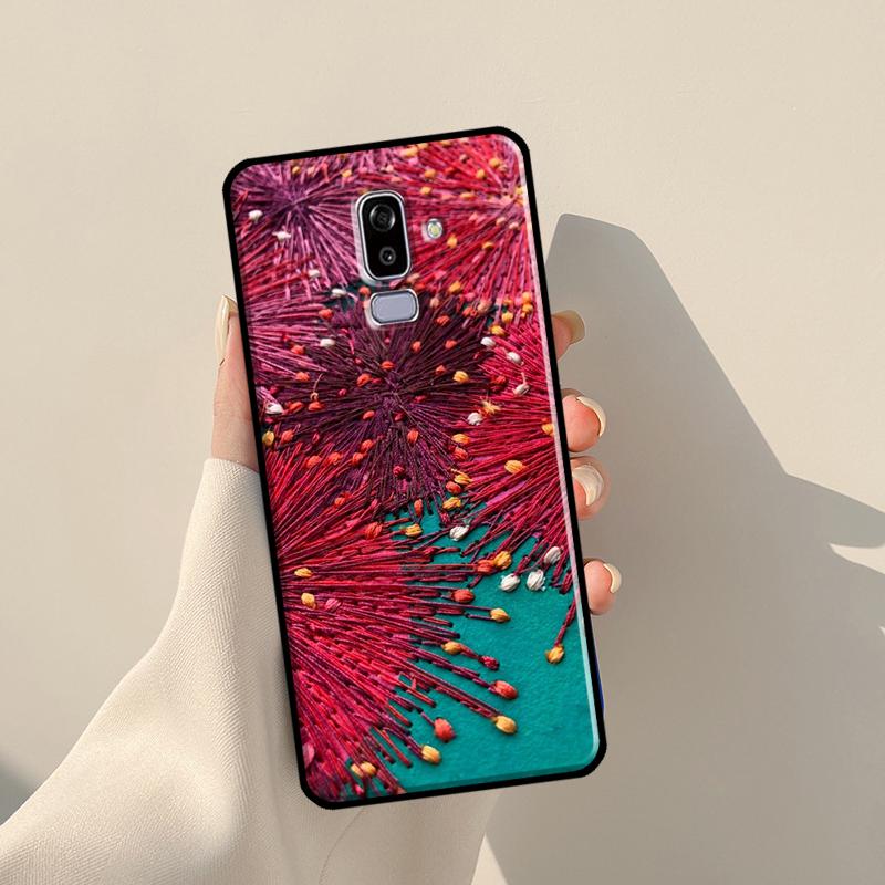 Embroidery Flowers Case For Samsung Galaxy J1 J3 J7 J5 2016 A3 A5 2017 J8 A7 A9 J4 J6 A6 A8 Plus 2018 Cover