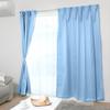 Iris Plaza Level 1 135cm Set of UV Heat Machine for Living Room and 100cm Wide X 135cm Set of Blue Curtains, Blackout, Long, 2, 85% Protection,