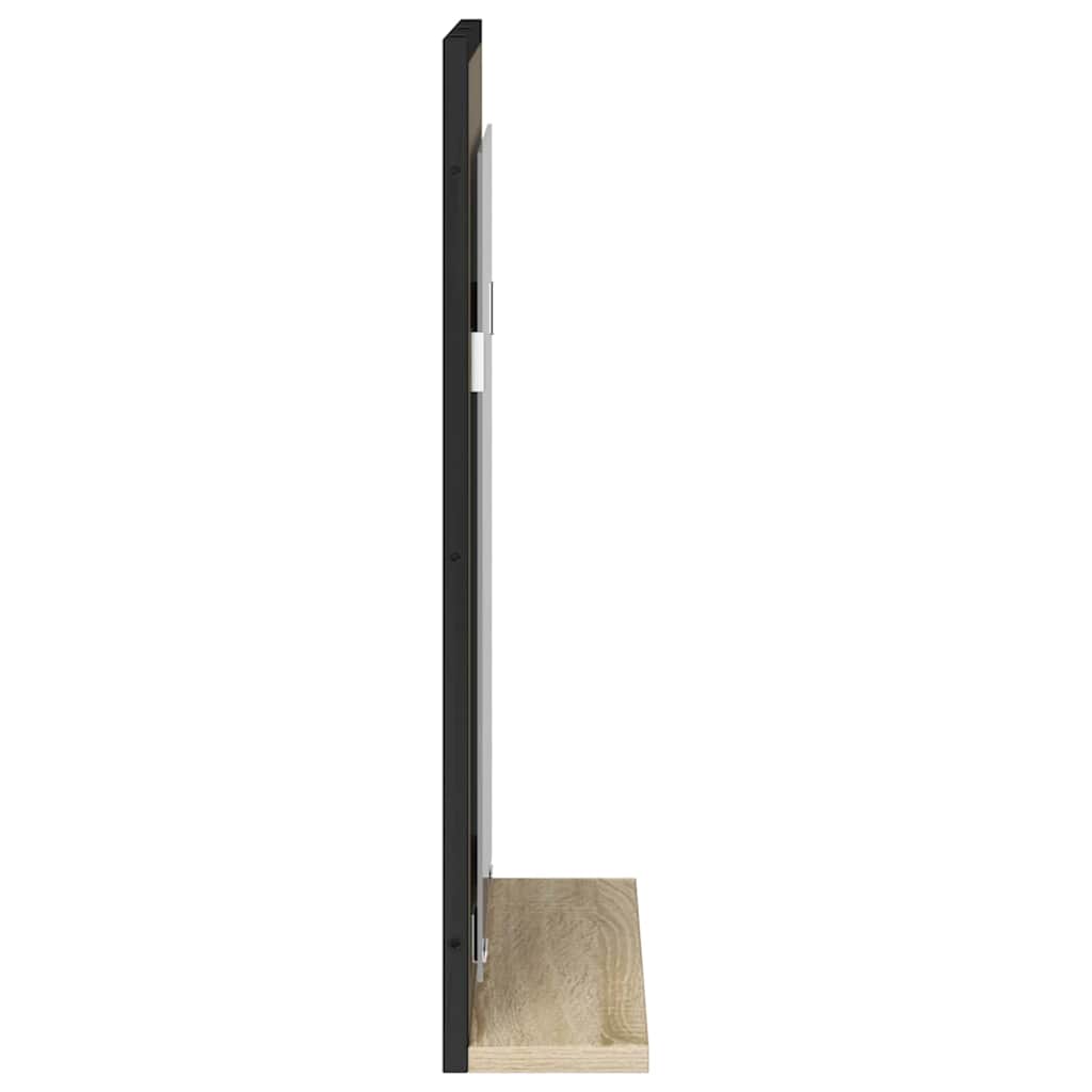 Bathroom Mirror with Shelf Black 50 x 12 x 60 cm