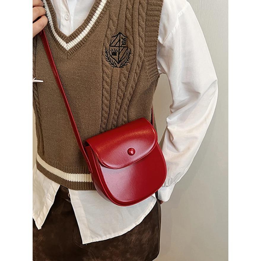 Retro Coffee Mini Crossbody Bag for Women Trendy Flap Design Delicate Lipstick Coin Purse Lady Casual Shoulder Bags