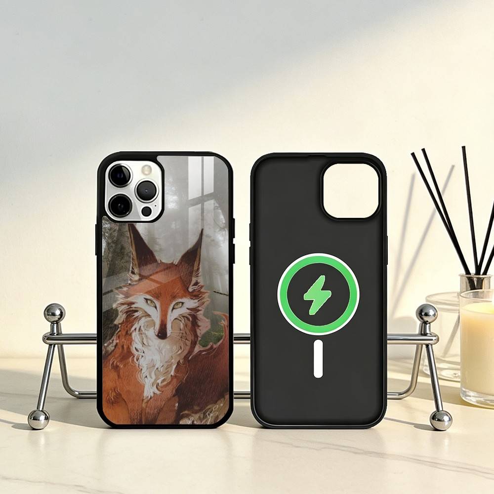 Cute Fox Cartoon Phone Case For iPhone17,16,15,14,13,12,11 Plus,Pro Max Magnetic For Magsafe Wireless Charging