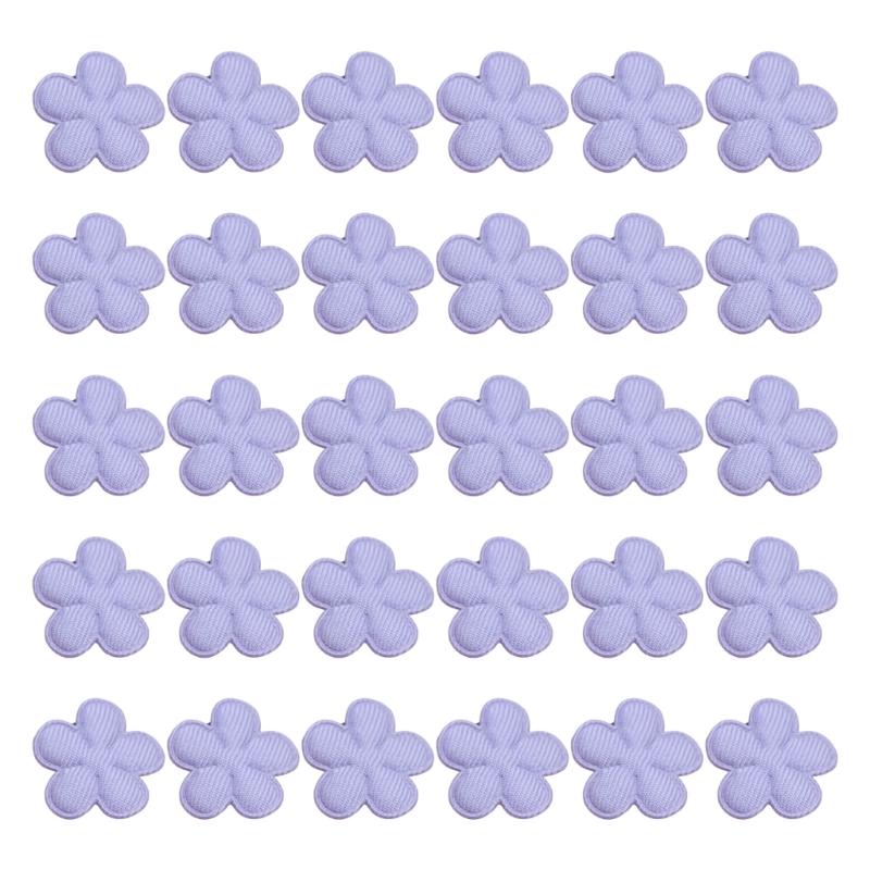30Pcs Multicolored Fabric Flower Appliques 2CM Flower Charm Hair Accessories For Handmade Hat Bag Clothing Embellishment