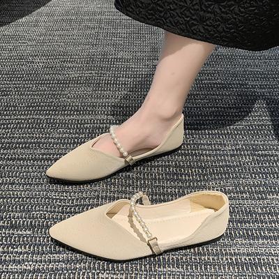 Evening Wind with Skirt Korean Women's Pointed Flat Shoes Mary Jane Shoes Spring and Autumn New French Small Fragrant Single Shoes