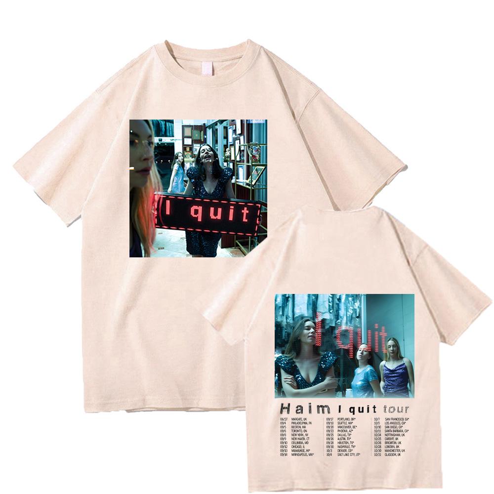 HAIM Band New T Shirts HAIM I Quit Tour 2025 T-shirts Fashion for Women Men Breathable Top High Quality Cotton Soft Tees Clothes