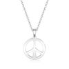 Stainless Steel and Flat Emblem Pendant Necklace - Hippie Party Accessory for Ladies As A Gift
