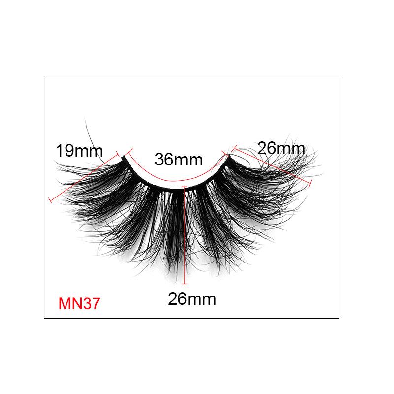 European And American Square Box Mink False Eyelashes 8d25mm Three -Dimensional Thick Slender Long Curly Eyelashes False Eyelashes