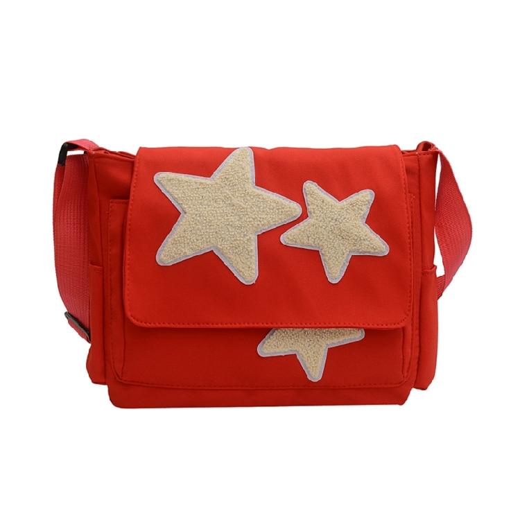 Versatile Shoulder Bag Messenger Bag for Girl Student Canvas Crossbody Bag красный