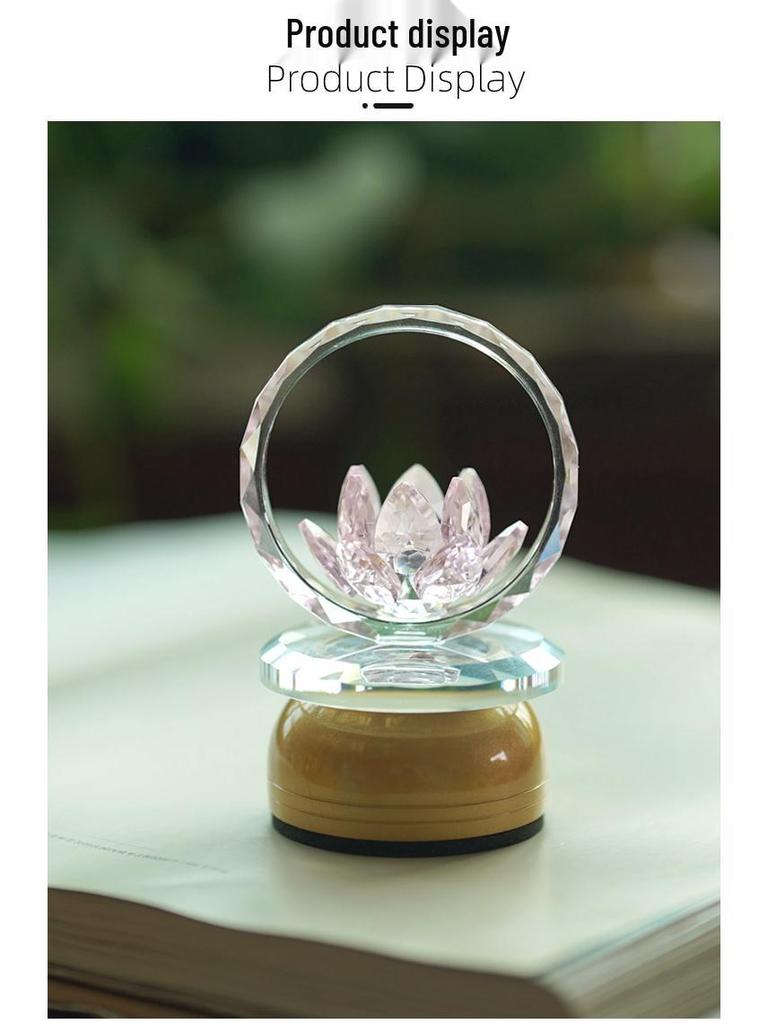 2025 Rechargeable Pink Crystal Lotus LED Buddha Night Lamp