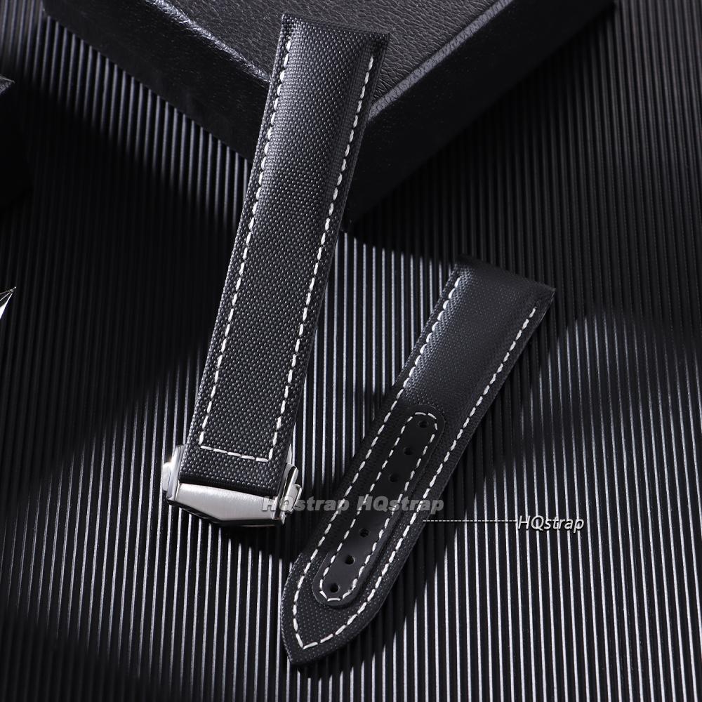 For Omega Sailcloth Nylon Watch Band 20mm 22mm Waterproof Sailcloth Strap Black Blue Men Sport Bracelet Folding Buckle Wristband