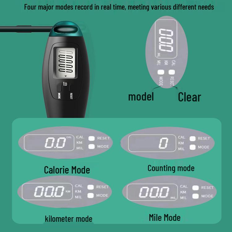 Slimme Snoerloze Verzwaarde Springtouw met Staaldraad en Teller voor Volwassenen