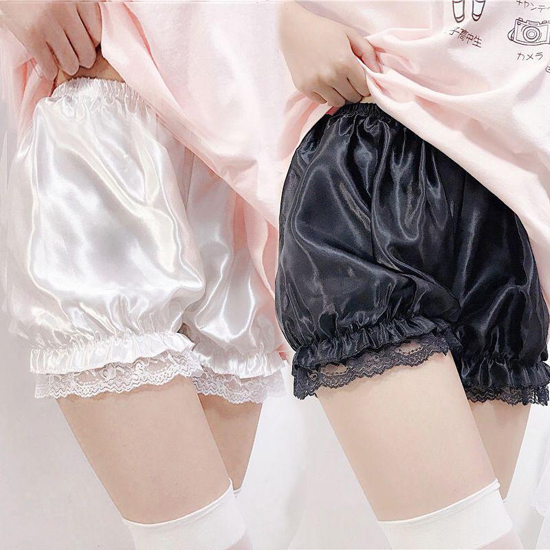 Soft Girl Lace-Trim Puffy Lantern Shorts - Summer Base Layer Pumpkin Pants