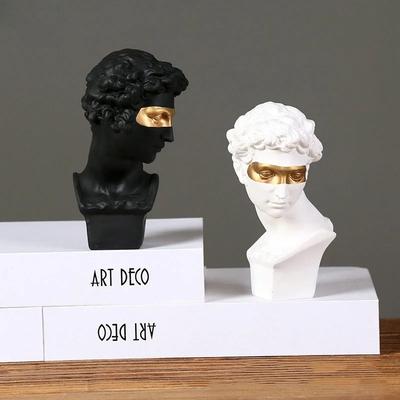 Greek Mask David Bust Statue Resin Classic Roman Sculpture Modern Art Home Office Study Room Bookshelf Decor Collection Gifts