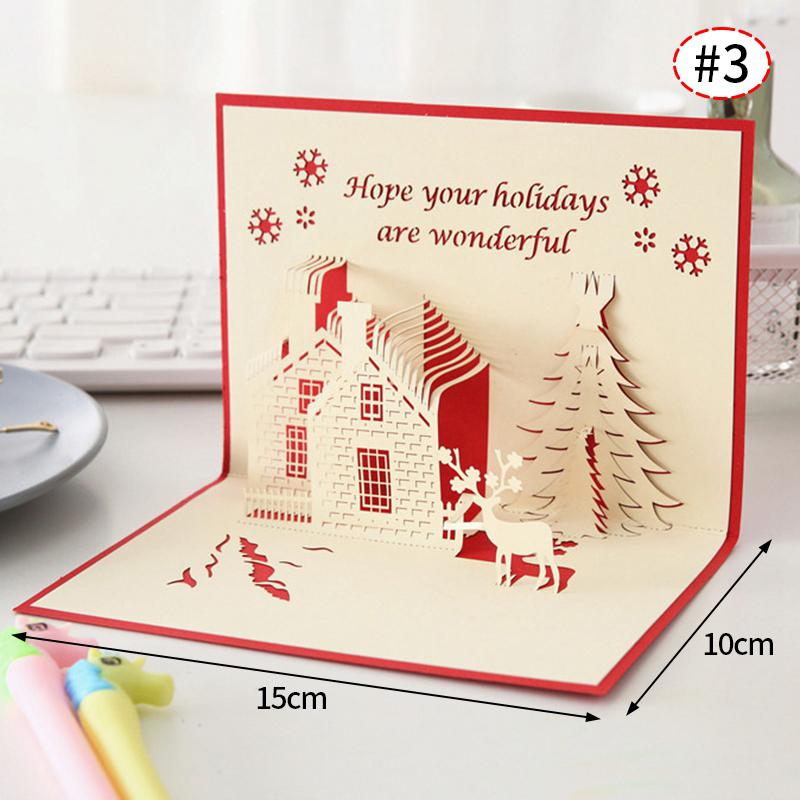 

3D Рождественская елка Поздравительные открытки Декор рабочего стола Рождественская вечеринка Pop Up Открытка Открытка для детей 2025 Новый год Украшения для дома Товары As picture