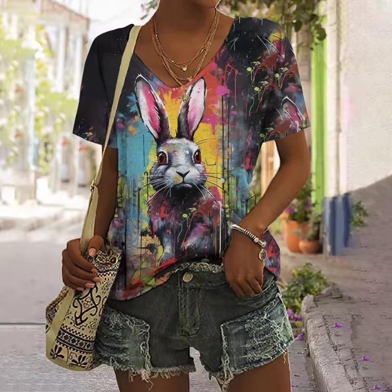 Sommer Damen T-Shirt Wut Katze Print Lässige Kurzarm 3D T-Shirts Streetwear Rundhals Pullover Übergroße weibliche Kleidung