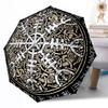 Wolf Viking Symbol Outdoor Automatic Umbrella Compact 8-Rib Lightweight Durable Everyday Carry Umbrella Outdoor Accessory Stylish Gift for Women