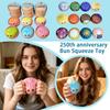 Set of Six Squishy Bun Toys with Steamer Basket Soft Slow Rising Stress Relief Squeeze Toy for Sensory Play and Collection