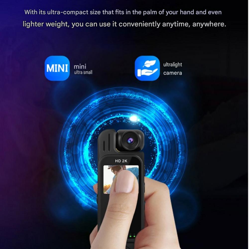 Ultra-Compact High-Definition 2K Body Cam, Bicycle Dash Cam, Motorcycle Action Cam