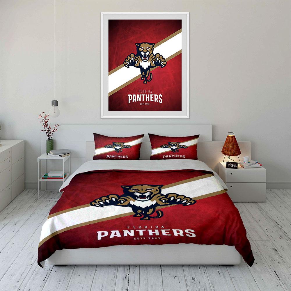 Set Biancheria da Letto Florida Panthers Set Copripiumino Copripiumino Federe (1 * Copripiumino 2 * Federe, senza piumino)