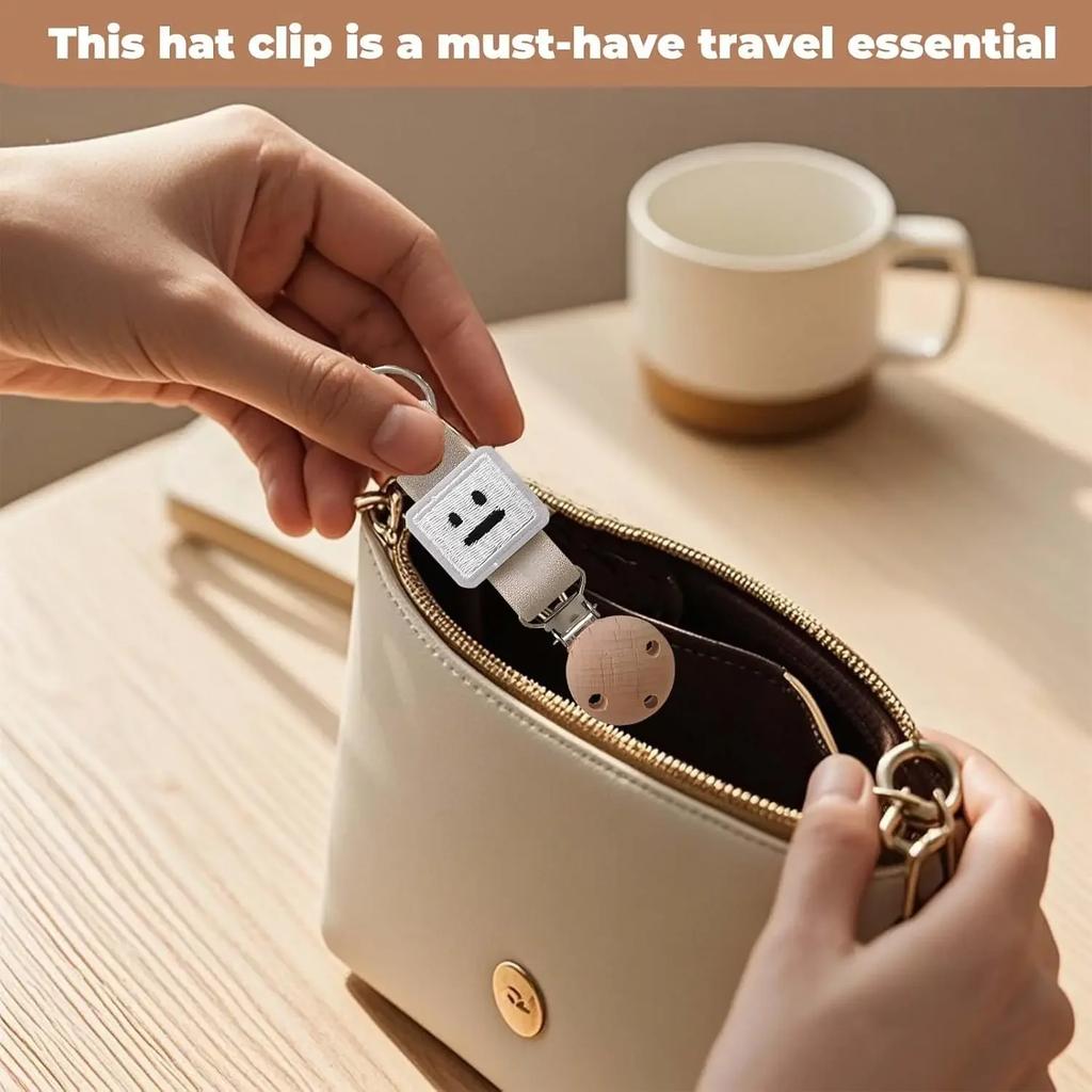 Niedlicher Bärenkopf-Hutclip für Kinder und Erwachsene, universelle Sonnenhutklemme, Reise-Verlustsicherung für Taschen, Sonnenschutz im Freien