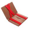 Jaimie Jacobs FLAP BOY SLIM Compact Wallet [Official Import] (Exclusive Japan Distribution Rights Acquired) (Dark Brown & Red)