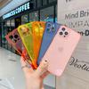 Applicable To iPhone14 Four-corner Anti-drop Fluorescent Case Creative Color Transparent Solid Color Anti-drop Mobile Phone Case Apple 15PROMAX