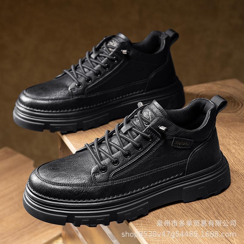 Leather shoes casual shoes retro low-top Martin boots comfortable platform trendy shoes
