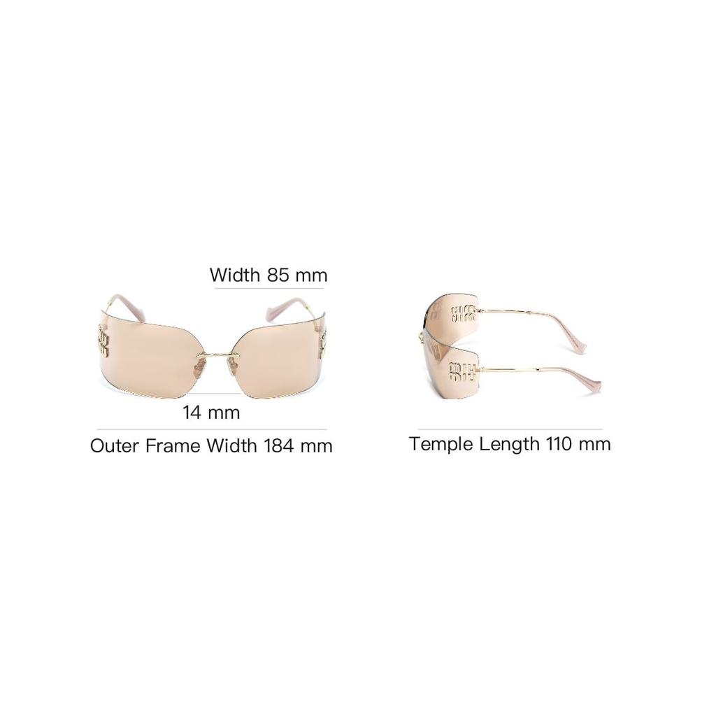 Miu Miu Logo Embossed Irregular Shape Sunglasses Women sunglasses Gold SMU54YMZVNFE20FC080