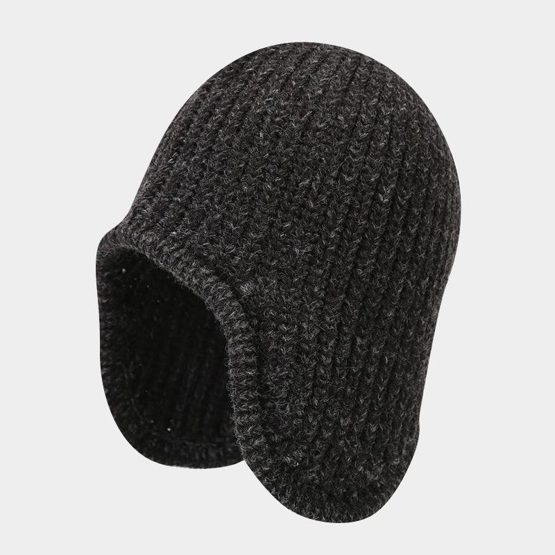 Autumn and winter new solid color ear protection wool hat simple and fashionable outdoor warm knitted hat winter versatile cold hat tide
