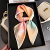 Print 70Cm Square Women Gradient Silk Satin Hair Scarves Headscarf Kerchief Designer Scarf Headband Hijab Bandana Foulard