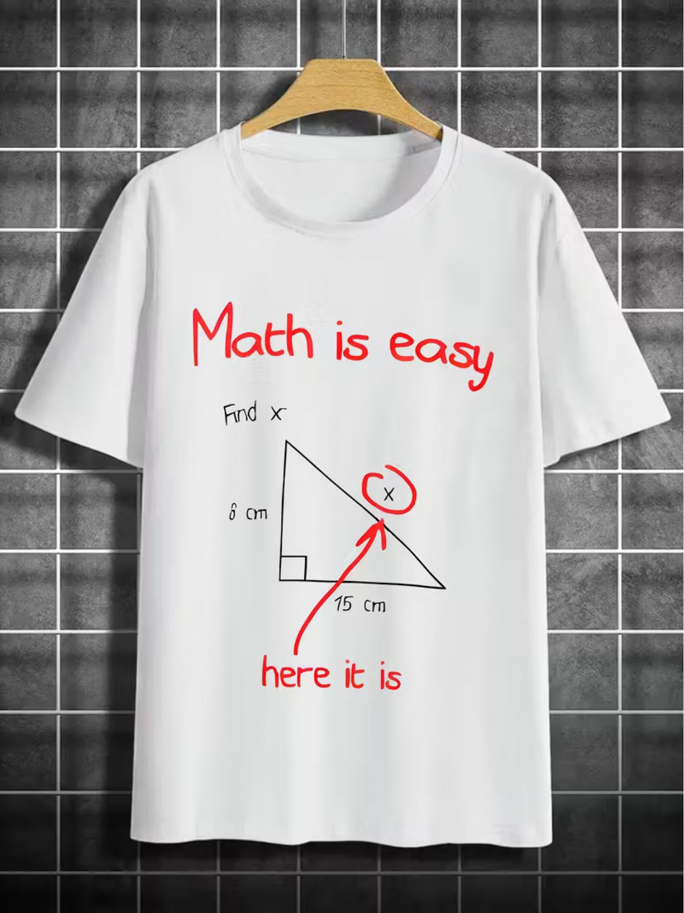 Funny Math Joke Find X Graphic T Shirt Math Teacher Student Print Nerd Casual Unisex Loose Short Sleeve Tops S
