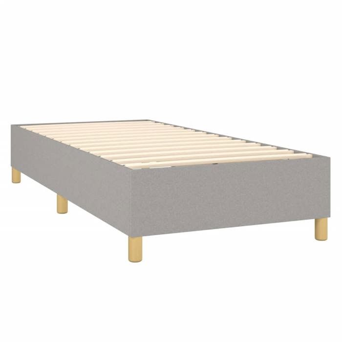 Maison Exclusive - Sommier à lattes de lit et matelas Gris clair 90x190 cm Tissu
