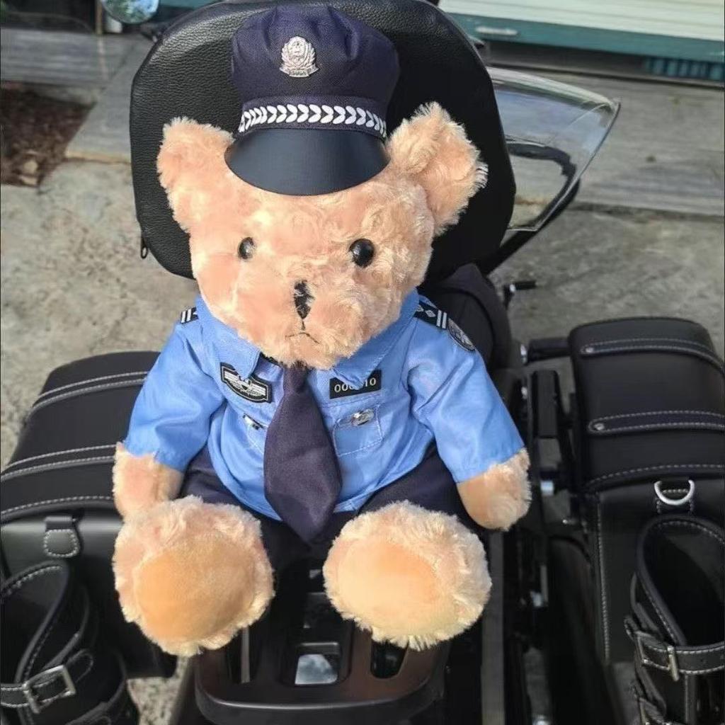 Internet celebrity traffic police bear doll police bear teddy bear doll SWAT fire bear promotional activities souvenir