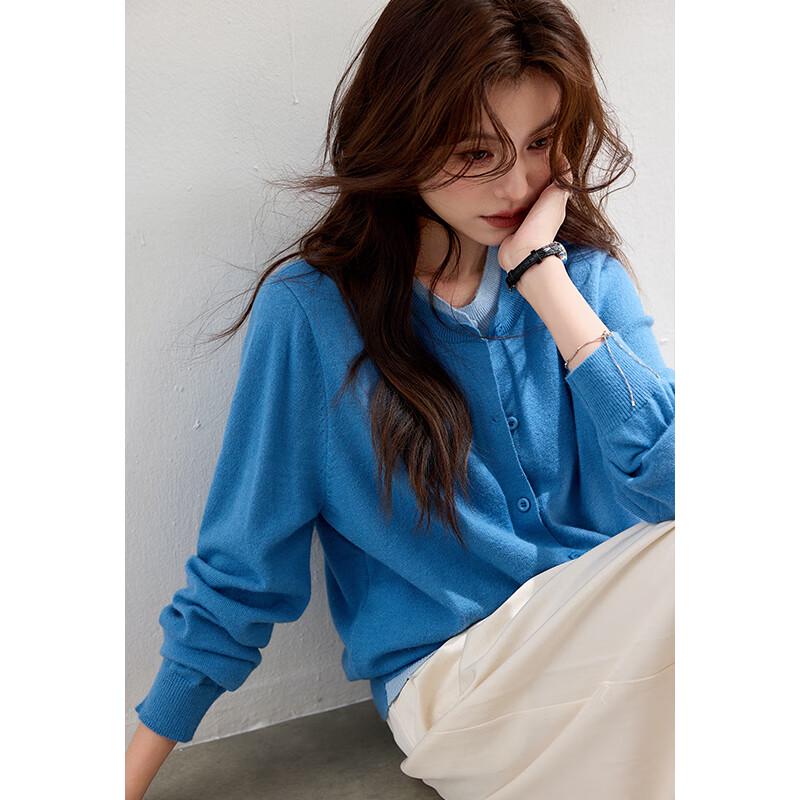 VICTORIA&VERA Women's Faux Two-Piece Colorblock Knit Cardigan