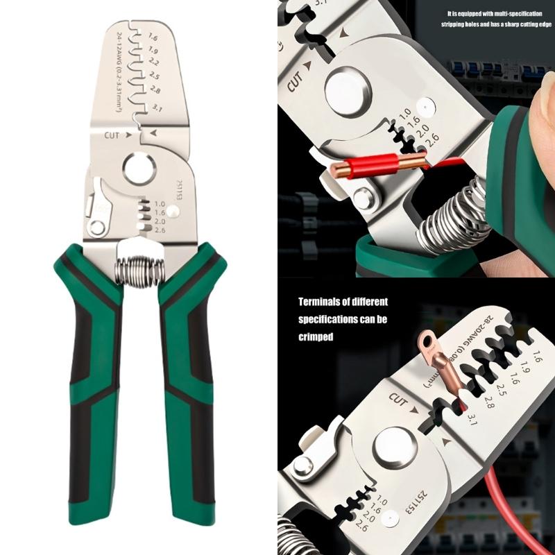Compact Multipurpose Cable Cutter Tool Wire Crimping Stripping Pliers with Ergonomic Design For Electricians Maintenance