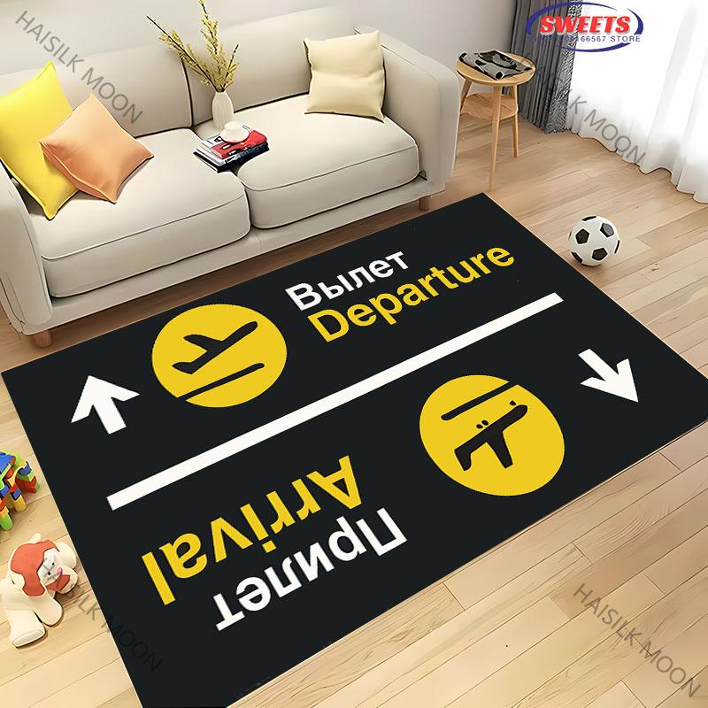 1PC Aviation Theme Airplane Runway Carpet for Home Soft Rug Kid's Playmat Coffee Table Mat Leisure Balcony Doormat Washable Mat