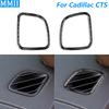 For Cadillac CTS 2008-2013 Carbon Fiber Dashboard Defogging Air Vent Outlet Panel Cover Trim Car Accessories Decoration Sticker