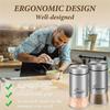 AEE2-Salt And Pepper Shakers Set With Stainless Steel Lid For Kitchen Gadgets Cooking Spice Dispenser