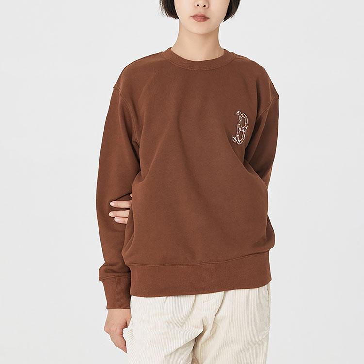 New MLB Old Flower Sweatshirts Unisex Dark Brown 3AMTM0624-43BRD