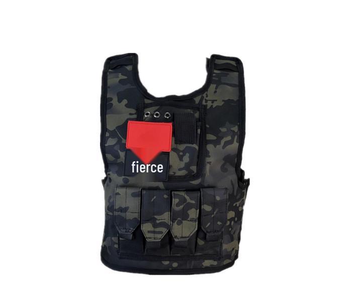 Costume da gilet tattico mimetico per bambini - Uniforme militare con stampa a strisce di tigre COS Gear.