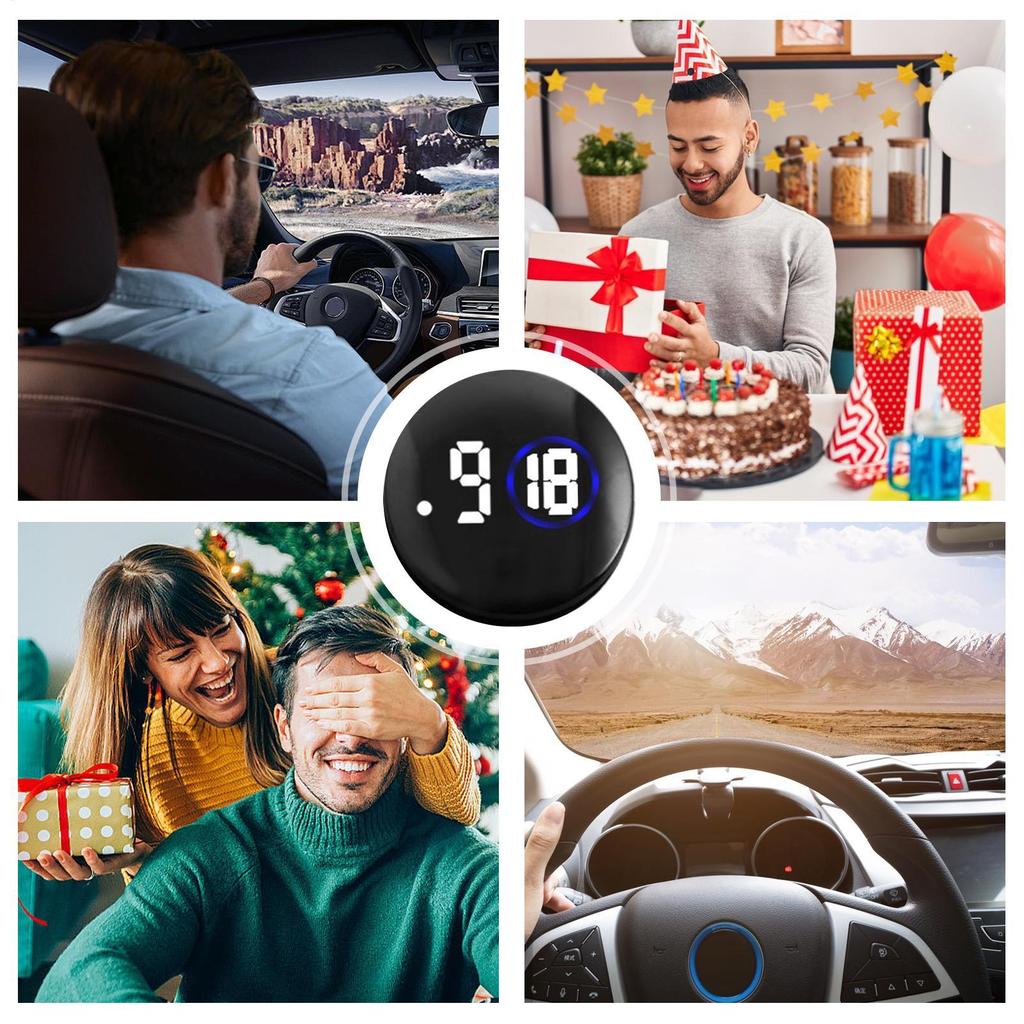 Dashboard Clock Car LED Digital Clocks for Dash Analog Waterproof Interior Watch Vehicle Rv Dash Golf Cart Motorcycle Boat
