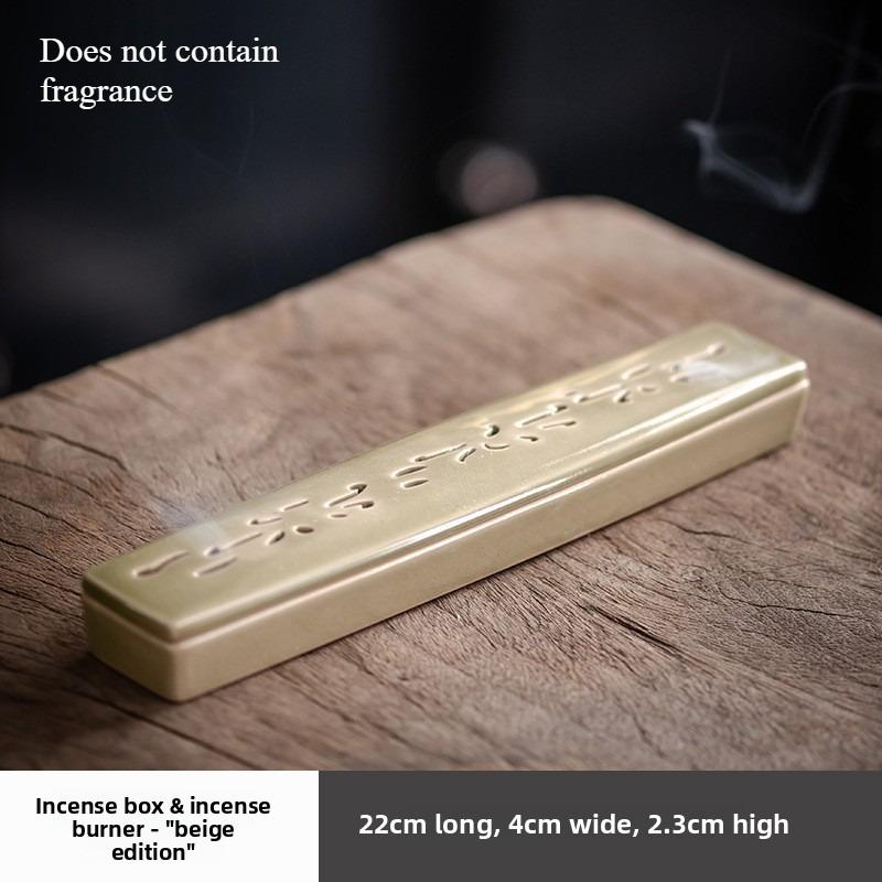 Creative Ceramic Incense Burner Home Fragrance Box Home Chinese Zen Desktop Decoration Deodorization and Moisture Removal