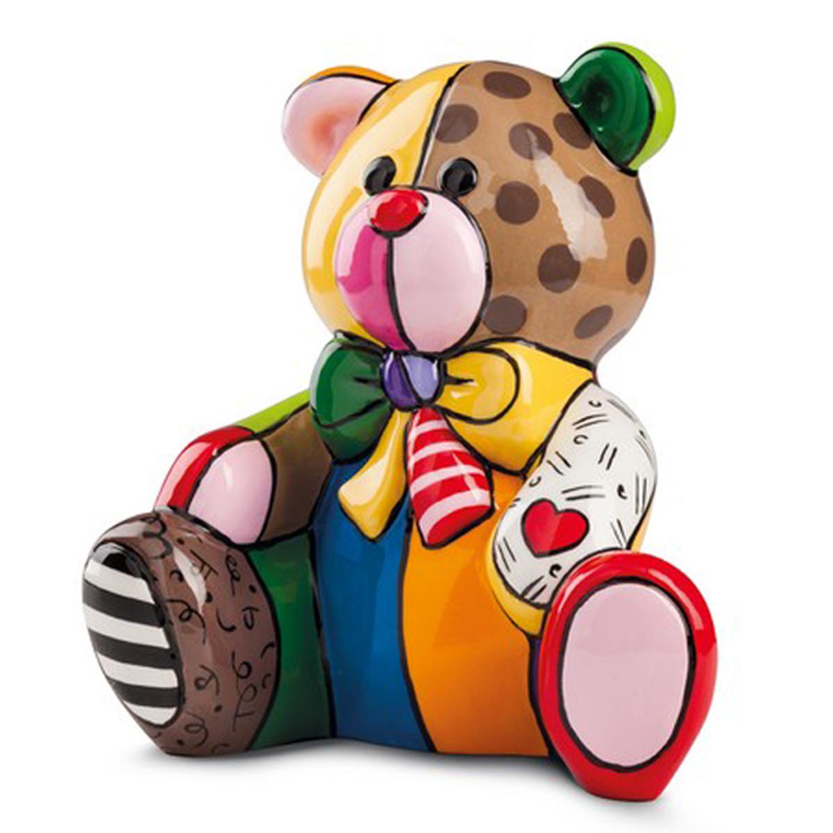 

Britto [R6879] - Разноцветная керамическая фигурка Тедди (Бритто) - 11x10см