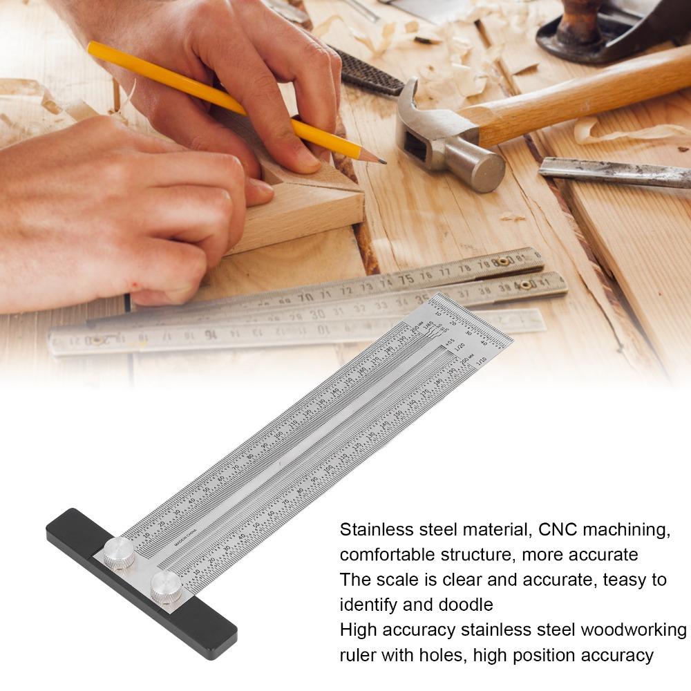 Stainless Steel Carpenter T Ruler Measuring Length 200mm Measuring Gauge  Industrial Layouts
