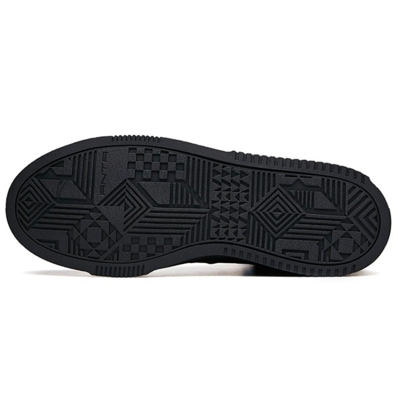 Anta Life Collection Mid-Top Skateboard Shoes Men's Black Sneakers